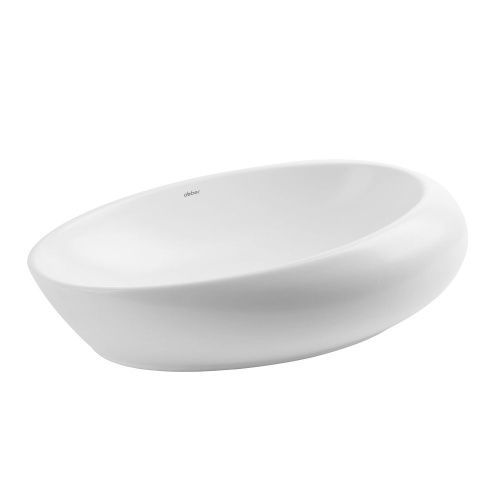 Раковина из сантехнического фаянса Abber BEQUEM AC2107MW 50х30 накладная цвет белый без отверстий под смеситель - фото 2
