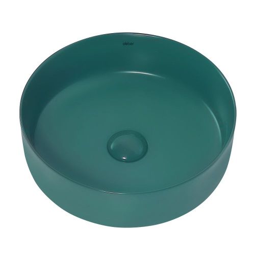Раковина из сантехнического фаянса Abber BEQUEM AC2108MBG 40х40 накладная цвет зеленый без отверстий под смеситель - фото 2