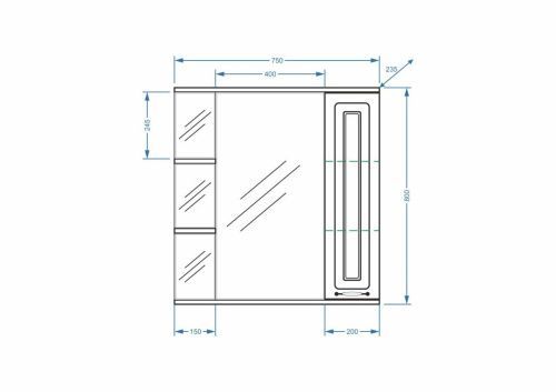 Зеркало-шкаф Stella Polar Кармела ольха SP-00000185 80х80 подвесной цвет белый - фото 2