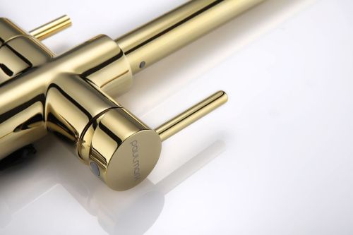 Смеситель для кухни Paulmark LANGE La214212-G на мойку золото - фото 3