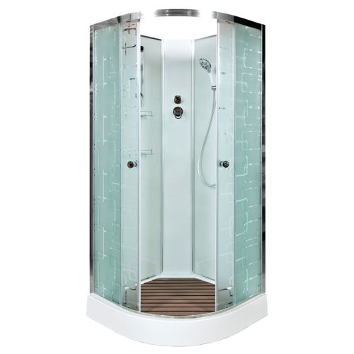 Душевая кабина AvaCan EM1590N 90х90 четверть круга без крыши ориентация универсальная