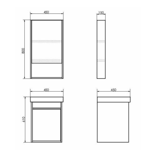 Тумба с раковиной Comforty Вена 00-00006653CF 50х50 подвесная цвет серый - фото 2