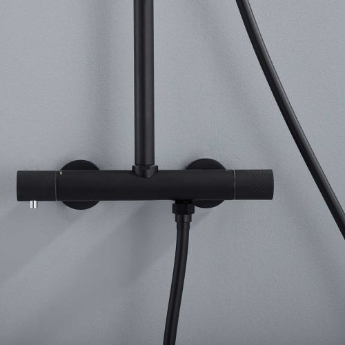 Душевая стойка Vincea Desire VSFS-1D0TMB настенная цвет черный с термостатом - фото 3