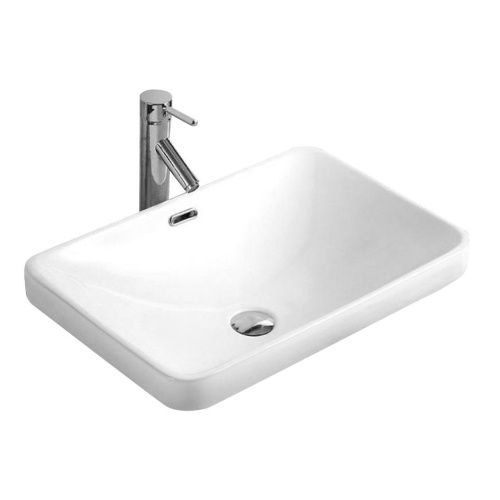 Раковина из сантехнического фарфора Melana 78441-805 60х40 встраиваемая цвет белый без отверстий под смеситель - фото 3