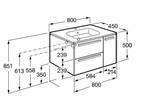 Тумба под раковину Roca Lago 7857296444 80х40 подвесная цвет коричневый - фото 4