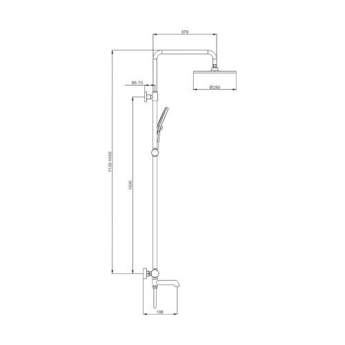 Душевая стойка Raglo R20 R20.24.03 настенная цвет золото - фото 2