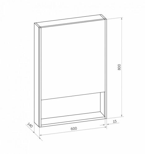 Зеркало-шкаф Art&Max Foggia AM-Fog-600-800-1D-L-DS-F-Nero 60х80 подвесной цвет черный - фото 5