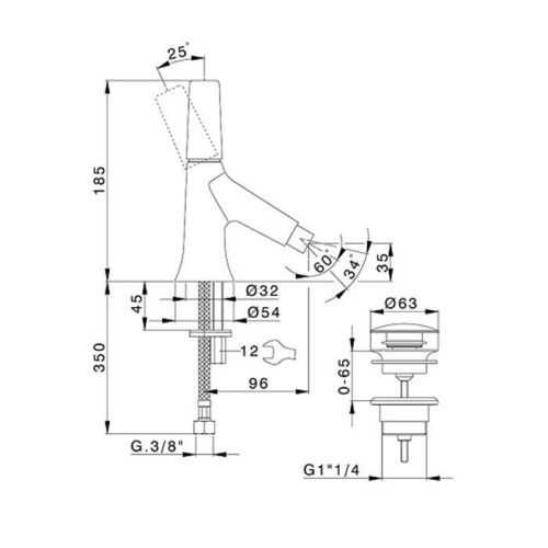 Смеситель Cisal Vita VI00055440 на биде черный - фото 2