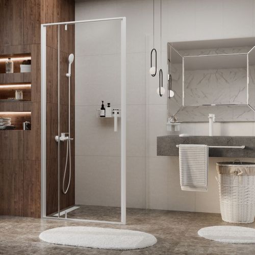 Душевой уголок Wasserkraft 19P18 100х90 стекло прозрачное профиль белый без поддона - фото 2