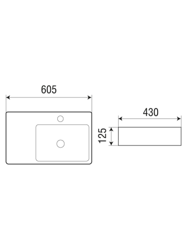 Раковина из сантехнического фаянса WeltWasser WW SK 10000004572 40 см накладная цвет белый 1 отверстие под смеситель - фото 2