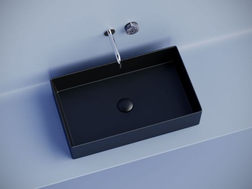 Раковина из сантехнического фарфора Ceramica Nova ELEMENT CN6070MB 60х40 накладная цвет черный без отверстий под смеситель - фото 3