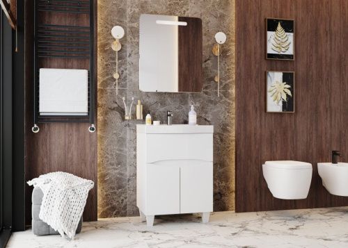 Зеркало-шкаф Onika Неаполь 206064 60х70 подвесной цвет белый - фото 4