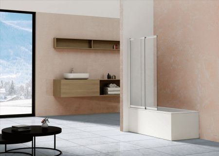 Душевая шторка на ванну Vincea VSB-1E VSB-1E100CL 100х145 стекло прозрачное профиль хром ориентация универсальная