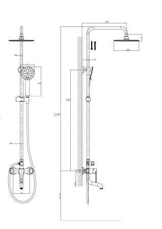 Душевая стойка Rush Denis DN0335-40 настенная цвет хром
