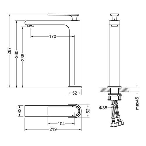 Смеситель Timo Anni 2711/03F на раковину черный - фото 2