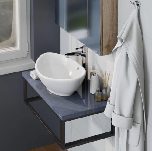 Столешница СанТа 900153 80х50 подвесная цвет серый - фото 3