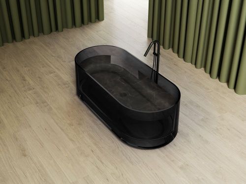 Ванна из полиэфирной смолы Abber Kristall AT9708Onyx 170х75 отдельностоящая овальная - фото 3