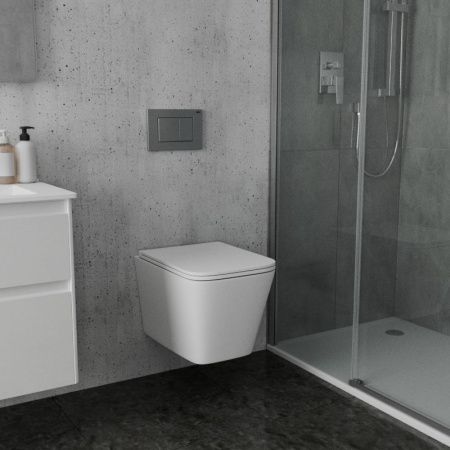 Унитаз подвесной Sintesi SIN-TS-BLT-172 белый безободковый с сиденьем микролифт душевой смыв