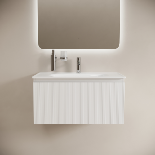 Тумба под раковину Sancos CODE CD80W 80х50 подвесная цвет белый - фото 2