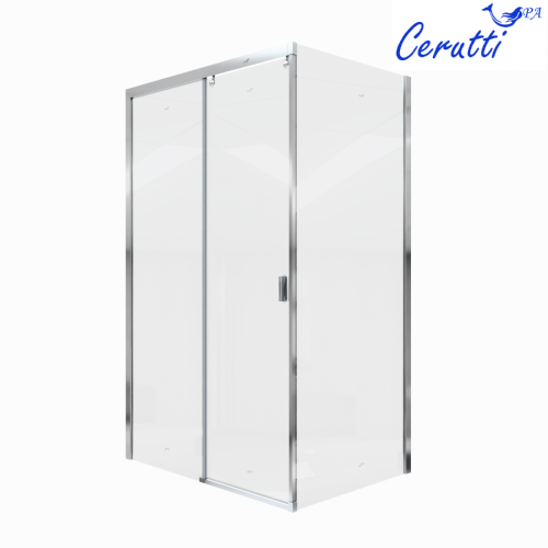 Душевой уголок Cerutti SPA MARBELLA 120 L 120х80 стекло прозрачное профиль хром без поддона - фото 2
