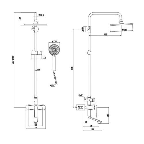Душевая стойка Savol S-JD9145AW настенная цвет белый/хром - фото 3