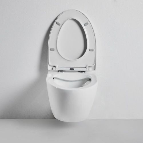 Унитаз подвесной Bond Oval F05-10 белый с сиденьем микролифт безободковый душевой смыв - фото 2