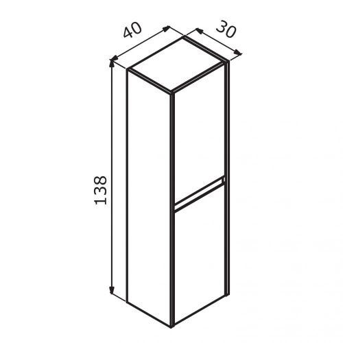 Шкаф-пенал Orka Lisbon 3001191 40х140 подвесной цвет серый - фото 2
