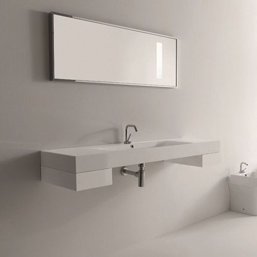 Раковина из сантехнического фарфора Kerasan Cento 353501*1 140х50 накладная цвет белый 1 отверстие под смеситель