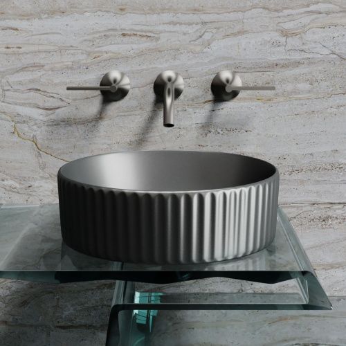 Раковина из сантехнического фарфора Ceramica Nova ELEMENT CN6057MDH 40х40 накладная цвет черный без отверстий под смеситель - фото 4