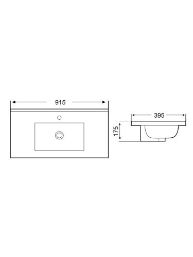 Раковина из сантехнического фаянса WeltWasser WW SK 10000005574 40 см встраиваемая цвет черный 1 отверстие под смеситель - фото 2