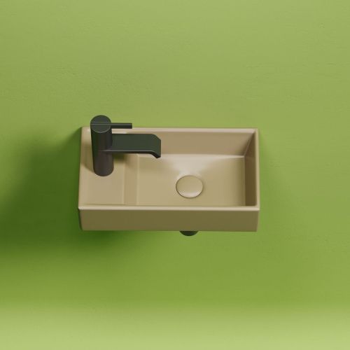 Раковина из сантехнического фарфора Ceramica Nova ELEMENT CN6051RMC 40х20 подвесная цвет коричневый 1 отверстие под смеситель - фото 4