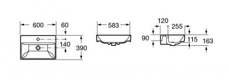 Раковина из сантехнического фарфора Roca Oleta 73274C400Y 60х40 накладная цвет белый