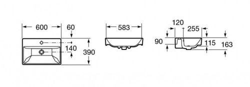 Раковина из сантехнического фарфора Roca Oleta 73274C400Y 60х40 накладная цвет белый - фото 5