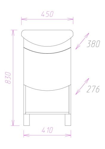 Тумба под раковину Onika Селена 104505 40х30 напольная цвет белый - фото 3