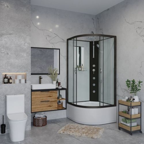 Душевая кабина Niagara Classic 67091414BKTG 100х100 четверть круга без крыши ориентация универсальная - фото 3