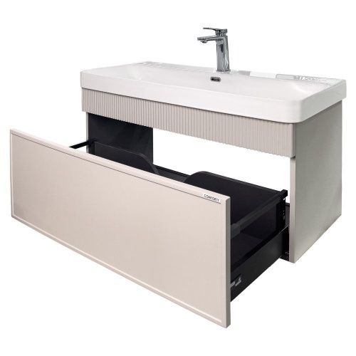 Тумба с раковиной Comforty Мадрид 00-00020148CF 110х50 подвесная цвет серый - фото 5