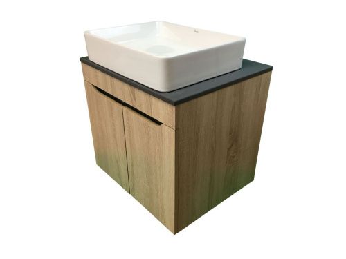 Тумба с раковиной Sintesi STL.W7023_SIN-LVB-APP-407 60х60 подвесная цвет коричневый - фото 4