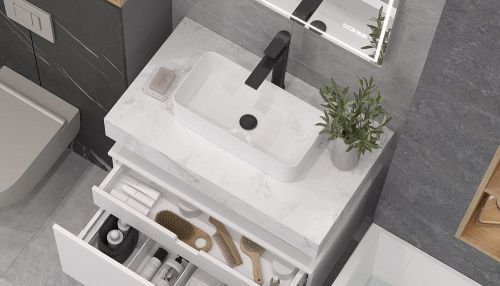 Столешница Velvex UNIT st.UNI.80-630 80х50 подвесная цвет белый - фото 5