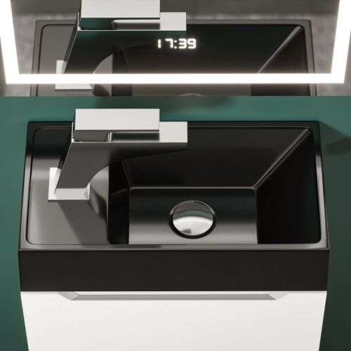 Раковина из искусственного камня Uperwood Classic New 2911021334 40х20 полувстраиваемая цвет черный - фото 5