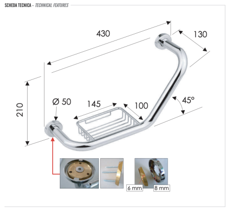 Поручень Remer RB480CR