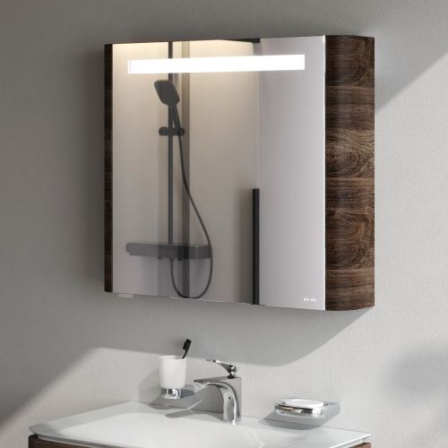 Зеркало-шкаф Am.Pm Sensation M30MCL0801NF 80х70 подвесной цвет коричневый - фото 4