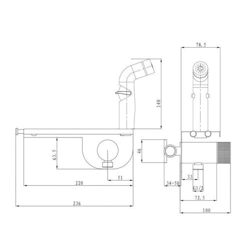 Гигиенический душ со смесителем Esko Bangkok Black SMHBGB черный - фото 3