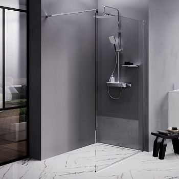 Душевая перегородка Am.Pm Func W84WI-120-F1-MTE 120х200 стекло прозрачное профиль хром