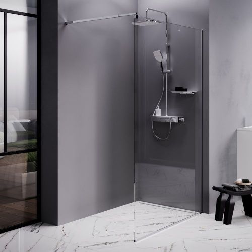 Душевая перегородка Am.Pm Func W84WI-120-F1-MTE 120х200 стекло прозрачное профиль хром