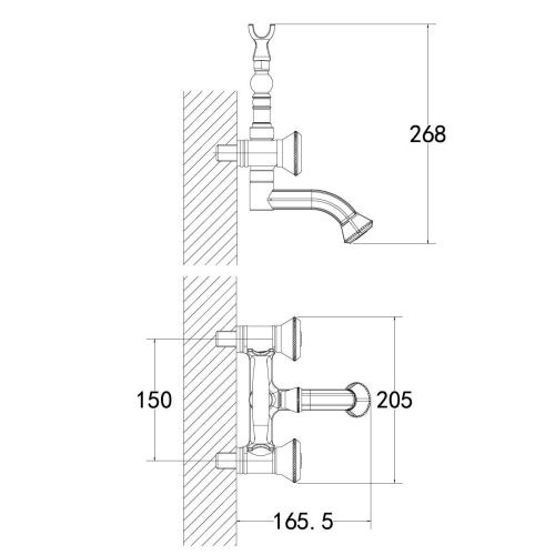 Смеситель для ванны LeMark Jasmine LM6614ORB настенный черный - фото 2