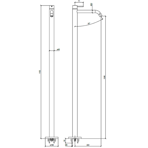 Смеситель Almar Freestanding E214007.GM напольный оружейная сталь (внешняя часть) - фото 2