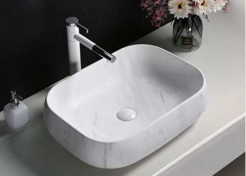 Раковина из сантехнического фарфора Cerutti SPA CR0086 MMW1 60х40 накладная цвет белый без отверстий под смеситель