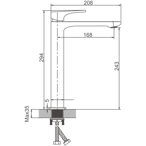 Смеситель BELZ B11709-3 на столешницу оружейная сталь - фото 2