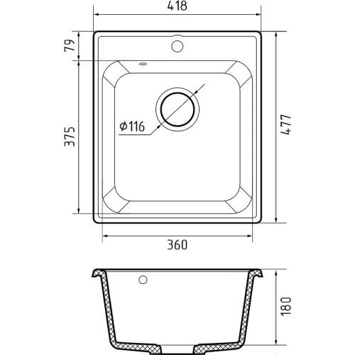Кухонная мойка Granfest Quarz 17 песочный 50х40 цвет бежевый поверхность матовая - фото 4