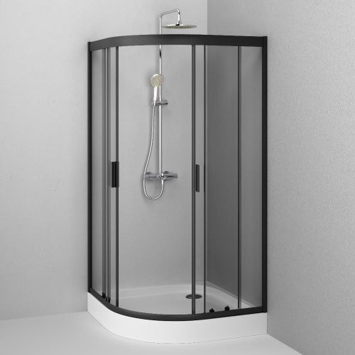 Душевой уголок Am.Pm Gem W90G-401-100BT 100х100 стекло прозрачное профиль черный без поддона - фото 4
